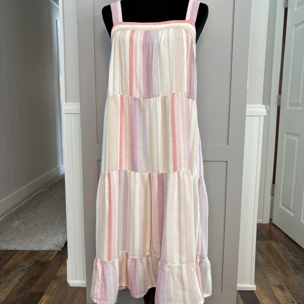Striped Pink and Cream Kids Dress
